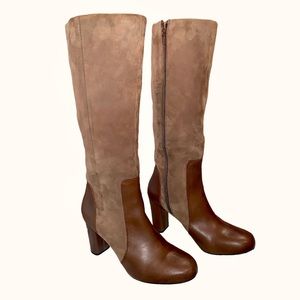 clarks tall leather boots